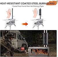 Vista 5 de CHANGE MOORE Protector de malla de chimenea para estufa ignífuga, protección antiquemaduras, protección antihuellas, estufa al aire libre