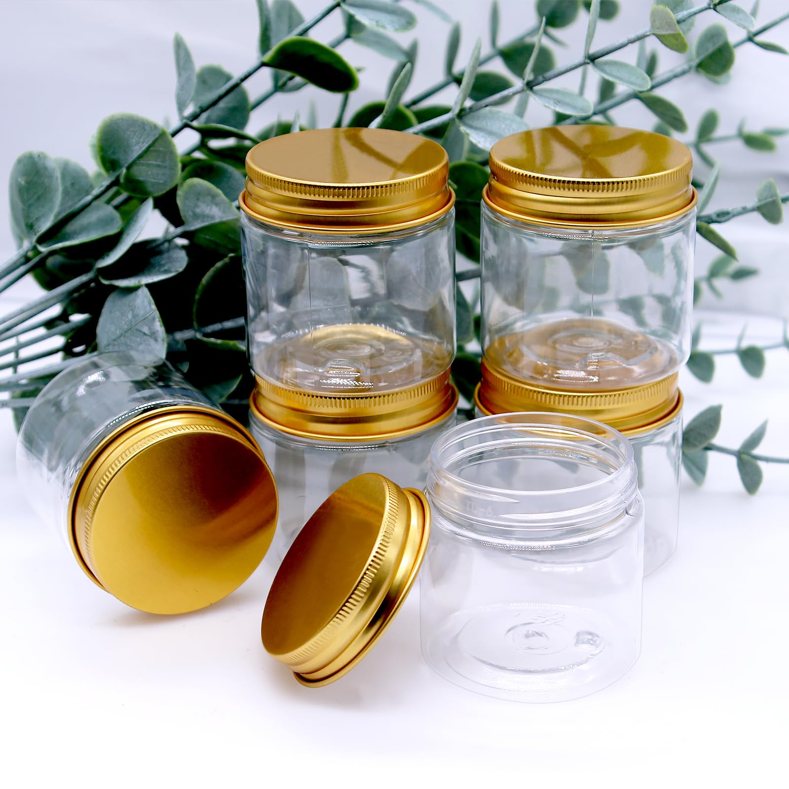 20 barattoli per crema da riempire, 60 ml, contenitori trasparenti con coperchio ed etichetta, contenitore
