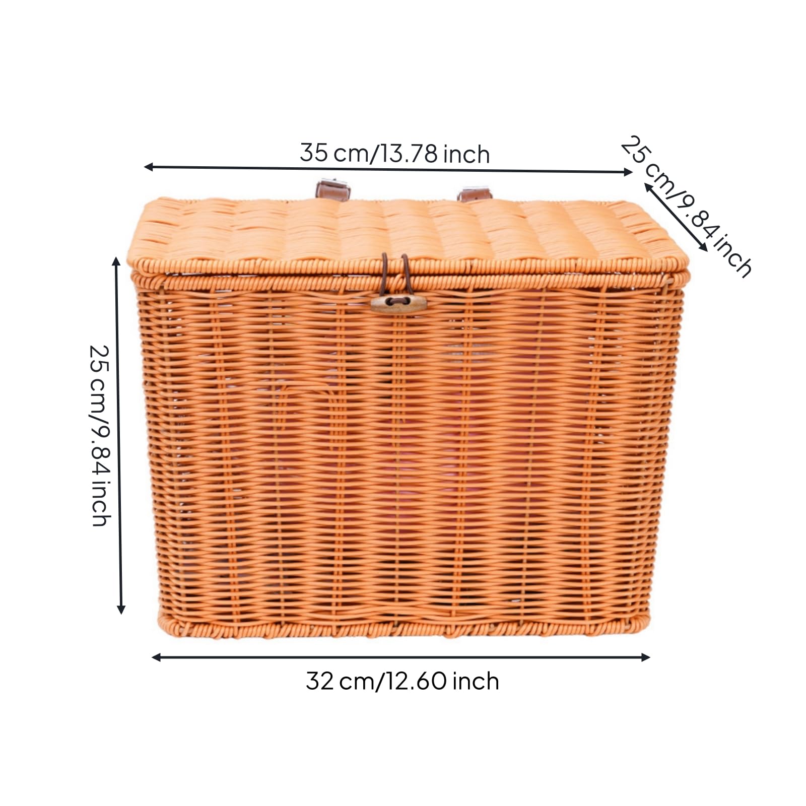 Cestino in Finto Rattan con Coperchio Spazioso Cestino Intrecciato con Coperchio Facile Accesso per Pendolarismo, Spesa