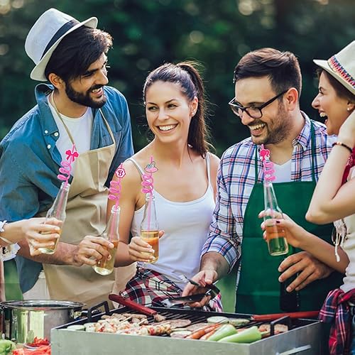 Miniatura 6 de 12 popotes rosados para Stanley de 40 onzas y 30 onzas, reutilizables y bonitas, pajitas rosadas portátiles para recuerdos de fiesta rosa (12