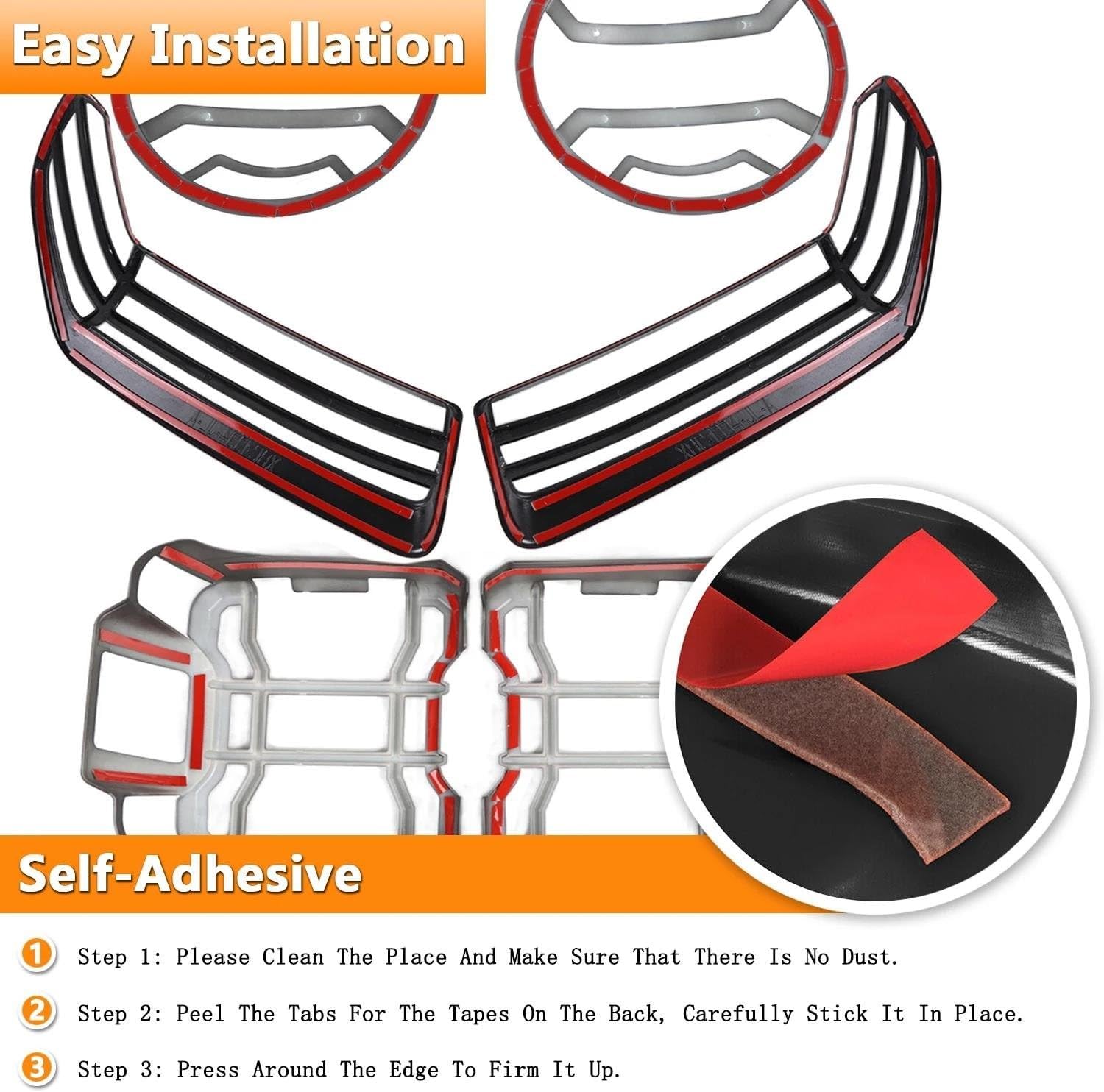 Car Rear Light Cover Trims Car Front Headlight/Tail Light/Wheel Eyebrow Lamp Guards Cover Trim Fits for Jeep for Wrangler Jl 2018-2023 2024 Exterior Accessories Taillight Guard Cover