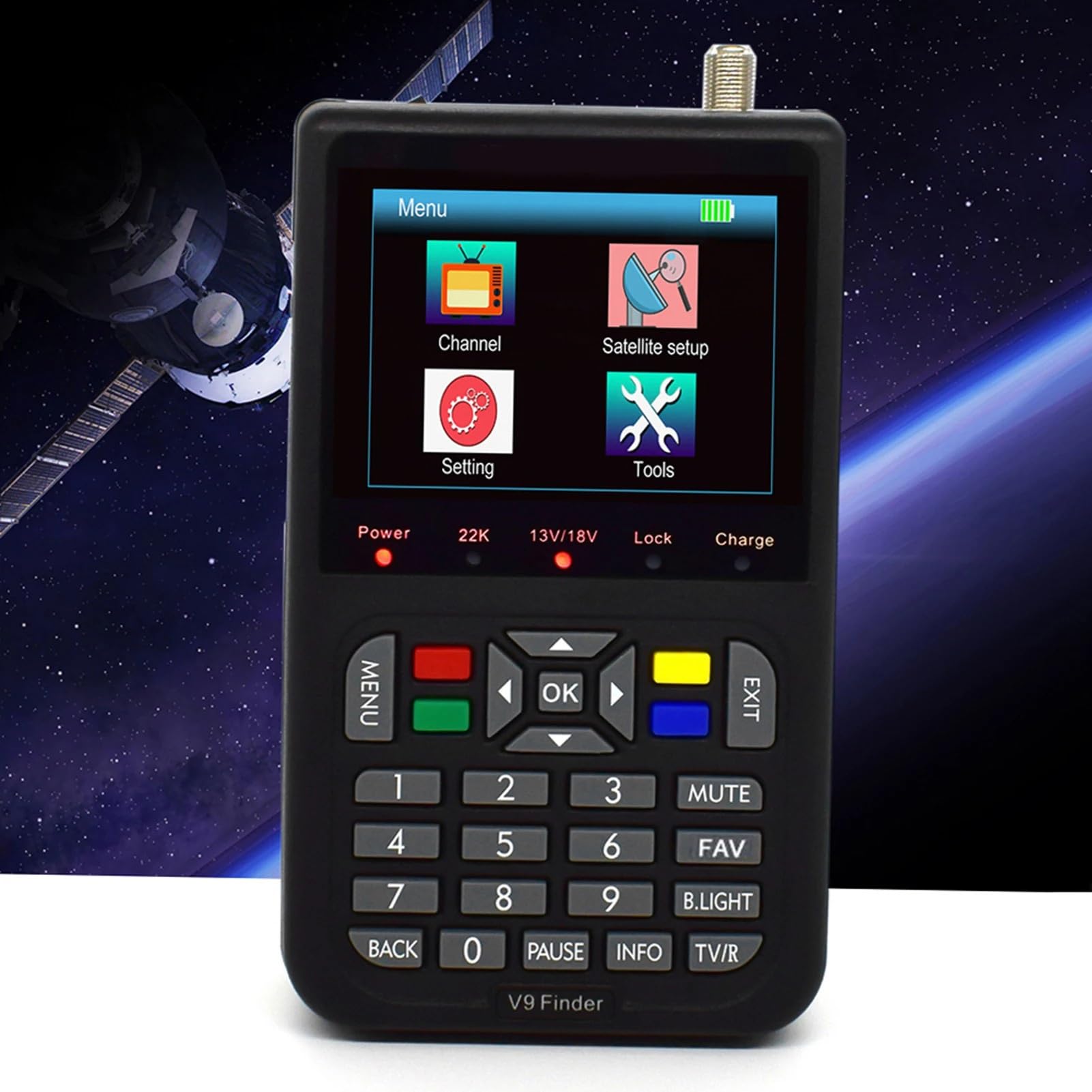 V9 Finder, rilevatore satellitare digitale, LCD, di segnale, misuratore, 3 Localizzatore di segnali