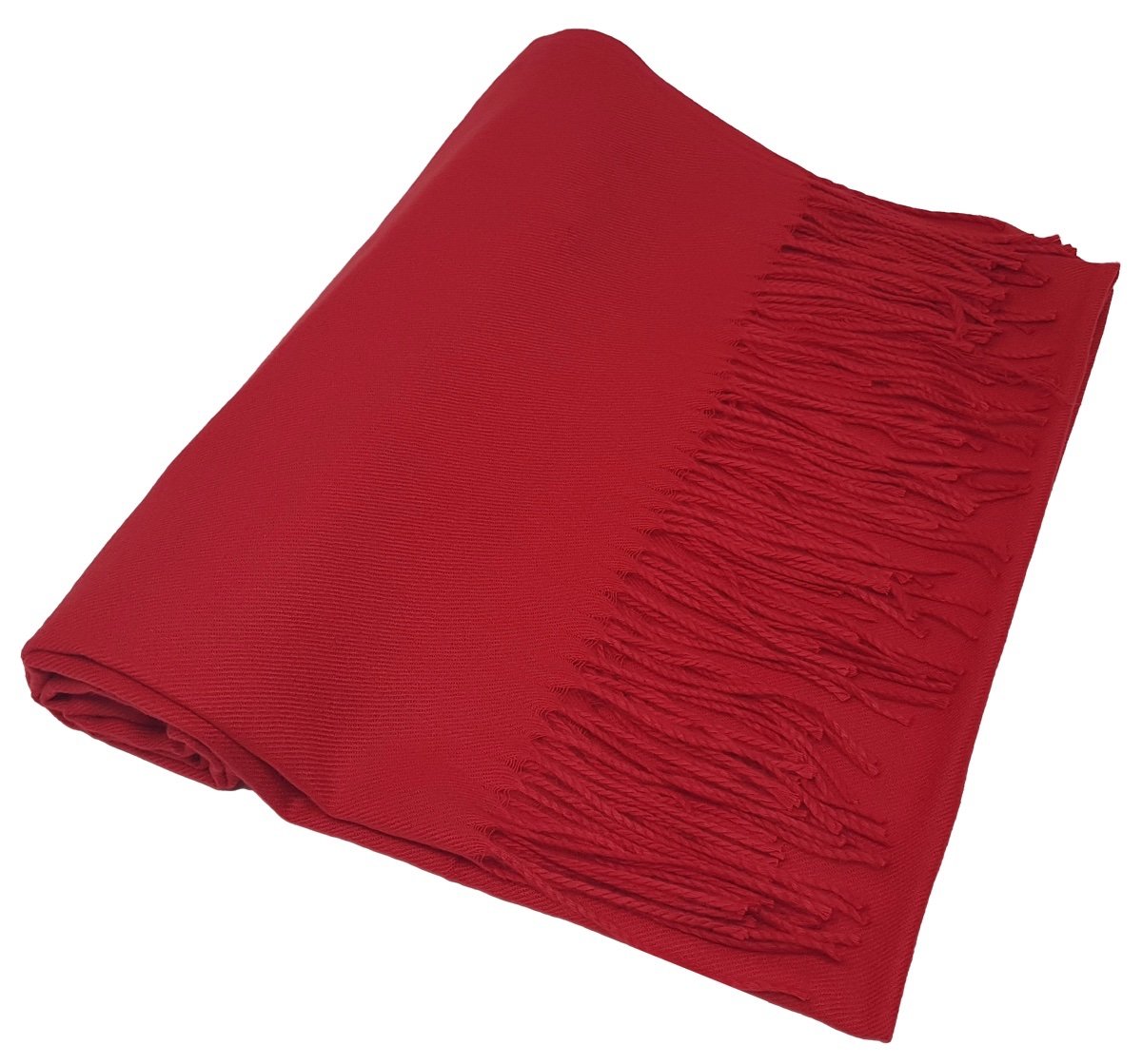 World Of Shawls Red Winter Cashmere Feel Scarf Wrap Blanket Shawl Warm Soft Cozy - (Red)