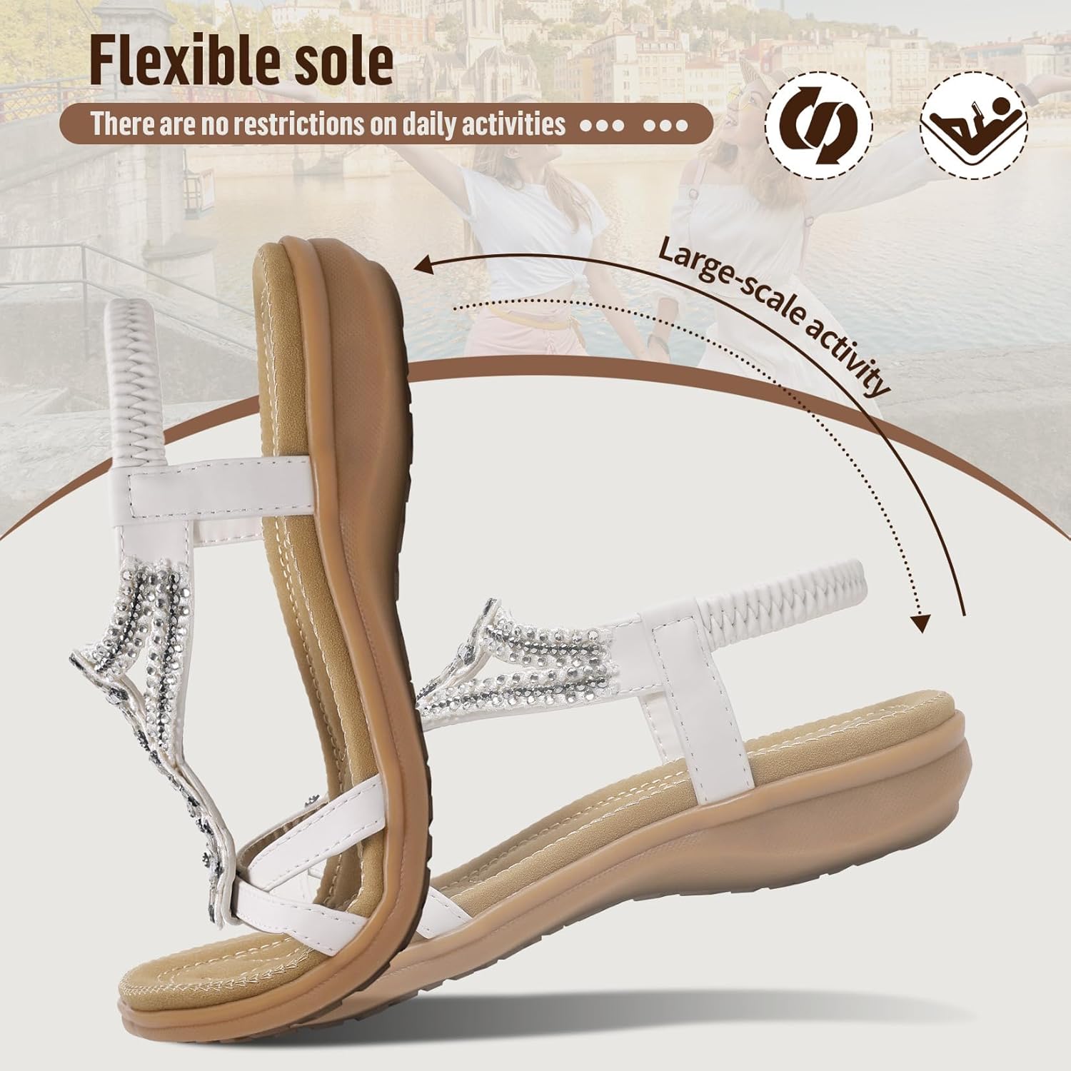 Littleplum Sandals for Women Handmade Arch Support Summer Womens sandals Comfort Walking Orthopedic Bohemian Flip Flop - Image 4