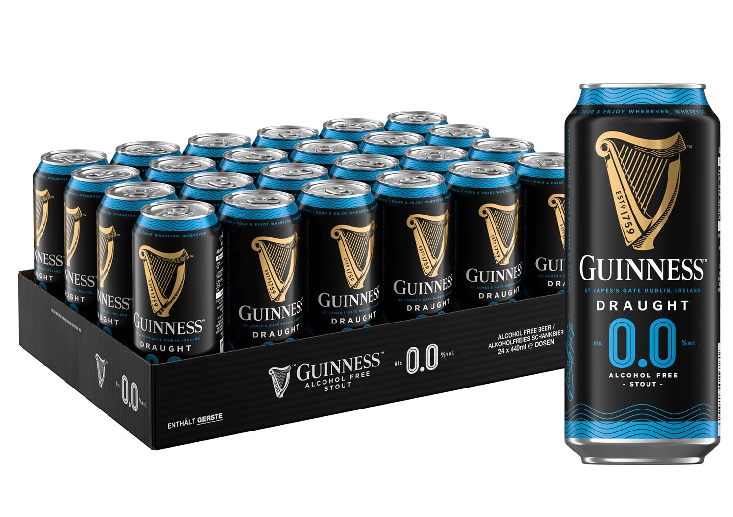 Guinness Draught 0.0 Alkoholfrei 24x0,44 L Dose