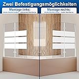 Parete Vasca 100 x 140 cm, Parete Doccia per Vasca Pieghevole a 2 Ante, Schermo Vasca in Vetro di Sicurezza ESG 6 mm, Orientabile 180°, Profilo Argento, Strisce Bianche - 6