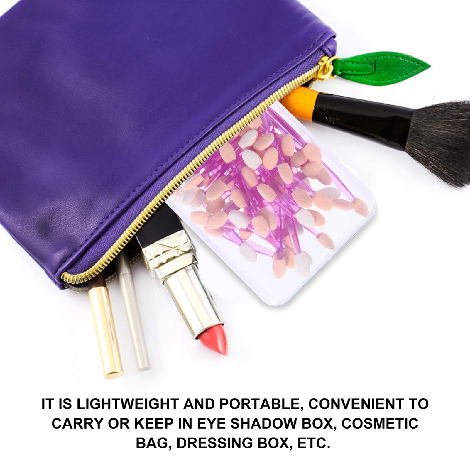 FOMIYES 100pcs Double-ended Eye Shadow Brush Natural Sponge Tips Perfect for Travel Parties Daily Makeup