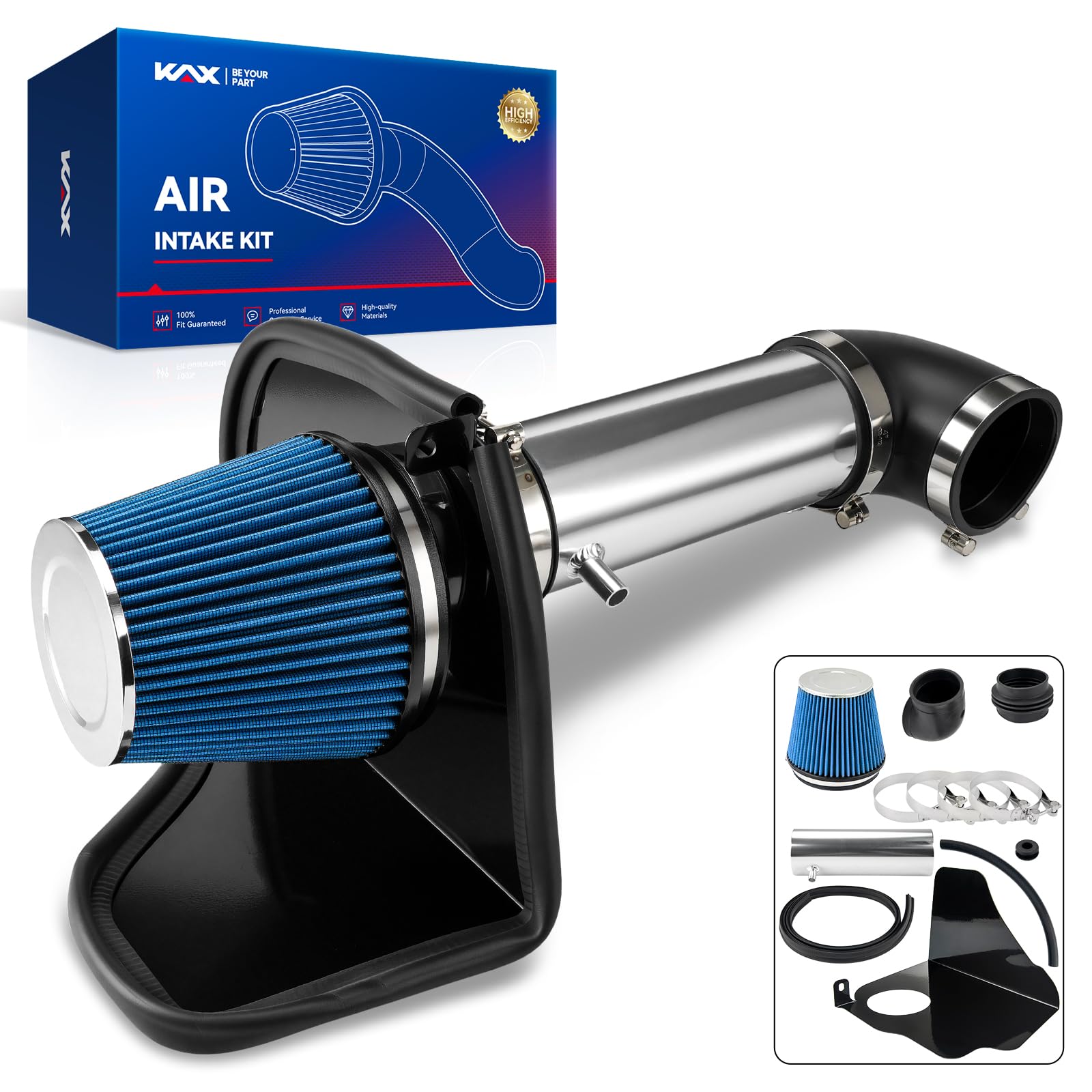 KAX 4“ Cold Air Intake Kit Compatible With 2006-2010 Dodge Charger, 2008-2010 Dodge Challenger, 2005-2008 Dodge Magnum, 2005-2010 Chrysler 300 5.7/