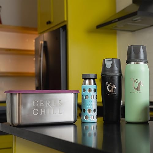 Miniatura 2 de Ceres Chill The Milkstache 20 - Recipiente de almacenamiento reutilizable para congelador de leche materna cubos de 12 onzas para cualquier biberón