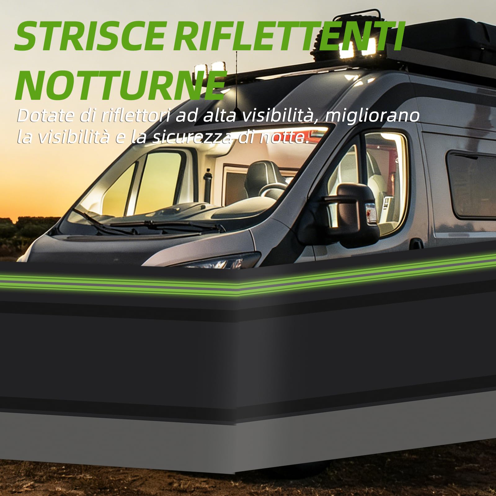 Bordo per camper, 0,8 m x 18 m, protezione per tutte le condizioni atmosferiche