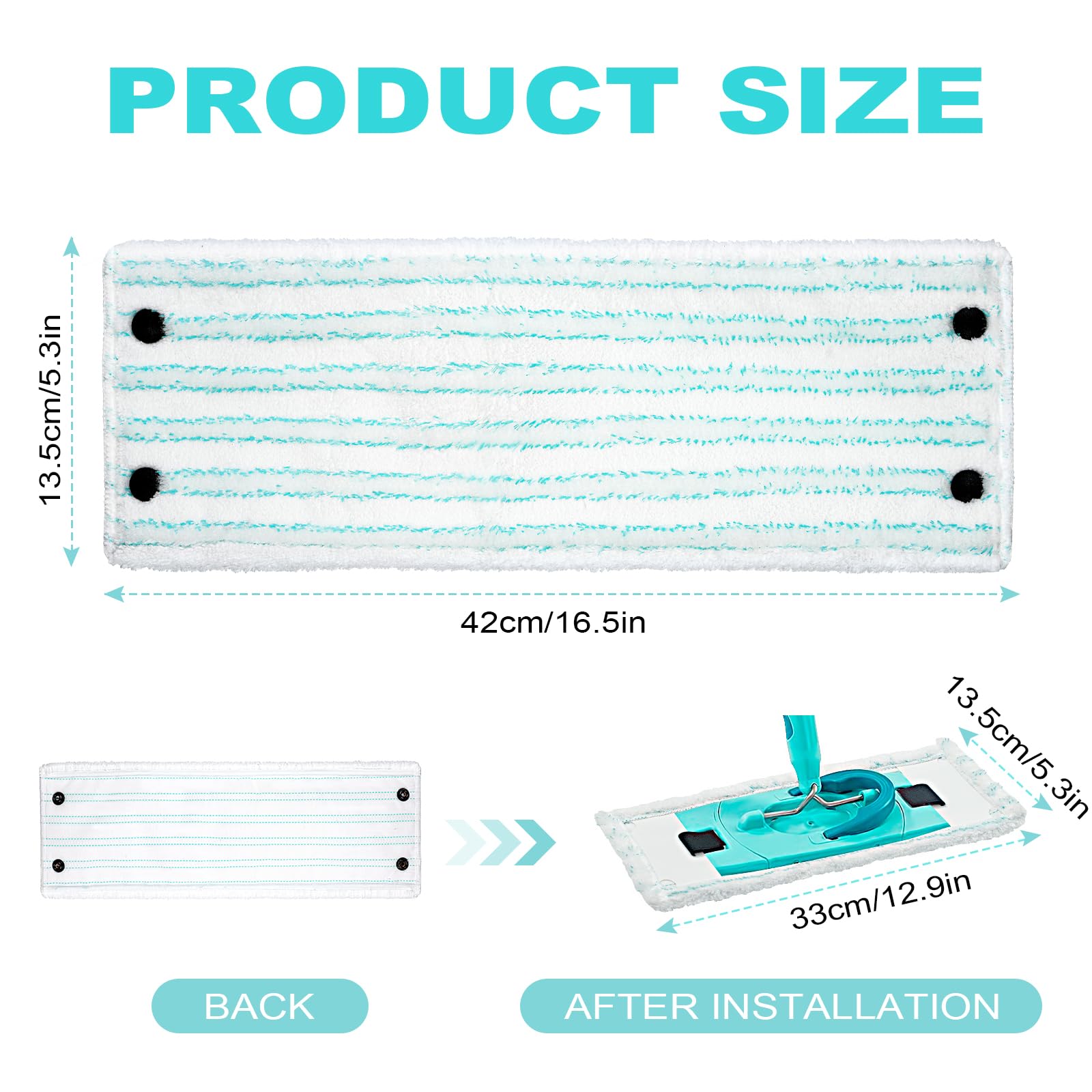 HOTUT Zestaw 4 szt. do Leifheit CLEAN Twist M Micro Duo wymienny zestaw do mopa, ściereczka z mikrofibry, podkładki do mopa, zmywalne podkładki do mopa, do wszystkich rodzajów podłoża, cząstek brudu