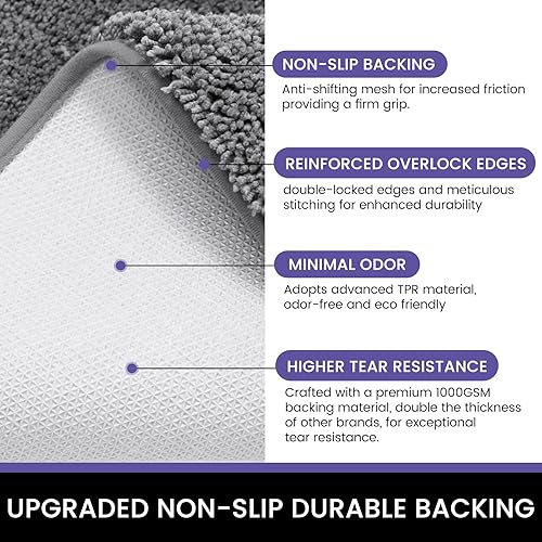 Miniatura 4 de Tapete para puerta de interior, tapete para perros para patas fangosas, súper absorbente, alfombra de entrada de bajo perfil con parte trasera