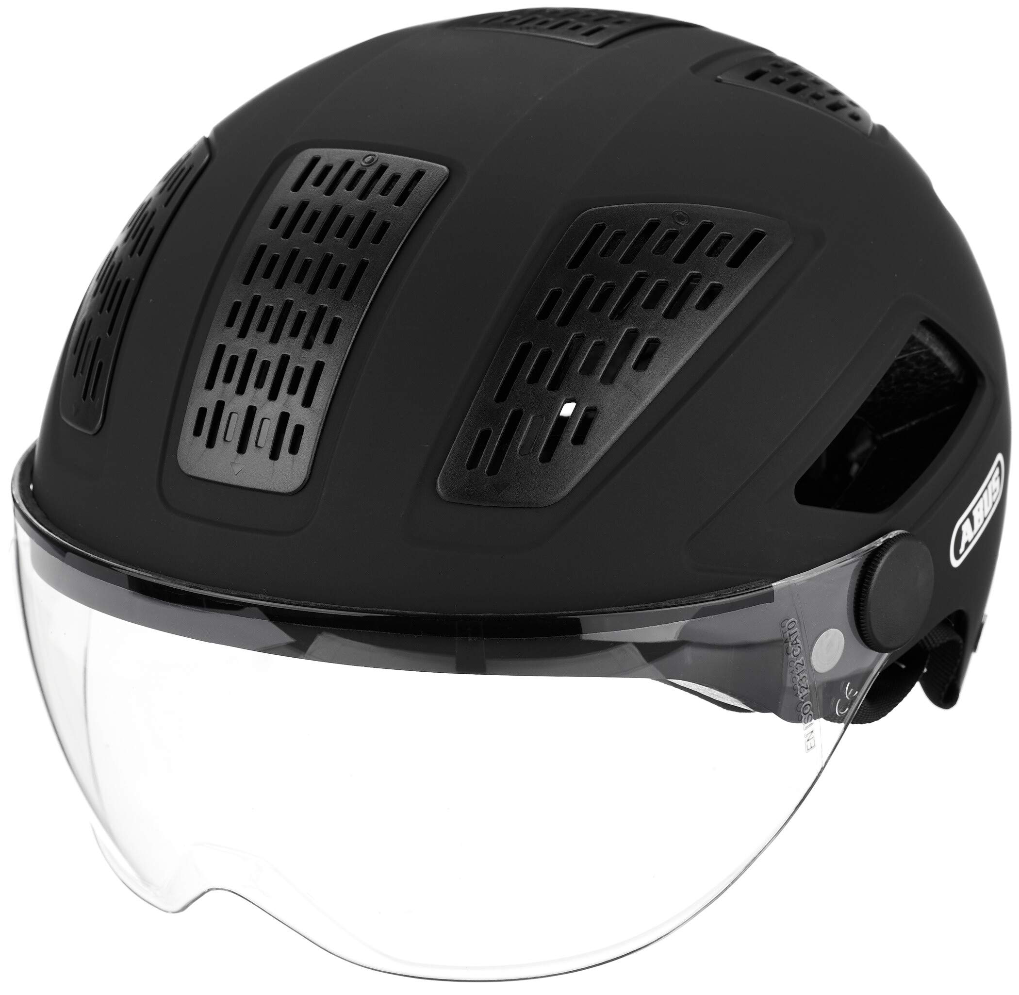 ABUS Stadthelm Hyban 2.0 ACE - Fahrradhelm mit Visier & Regenkappe für Helme - Regenschutz mit dekorativen Reflektoren und Gummizug