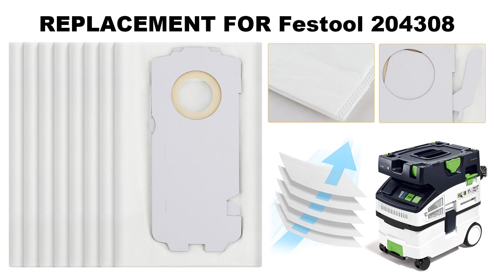 204308 Vacuum Bags Compatible with Fes-tool CT MINI, CT MINI I, CT
