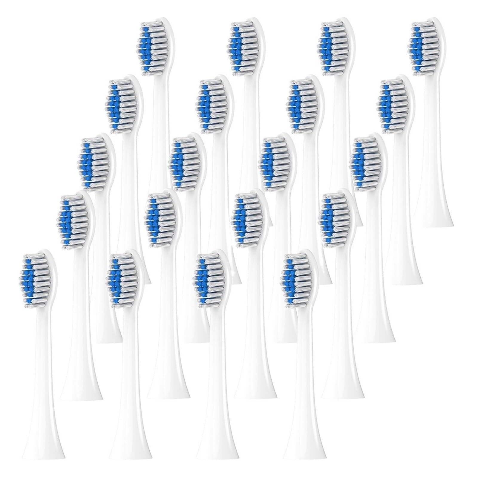Testine morbide da 12/20 pezzi, compatibili con spazzolino elettrico, ricarica testine di ricambio for spazzolini denti 1100 2100(White-20 Pcs)