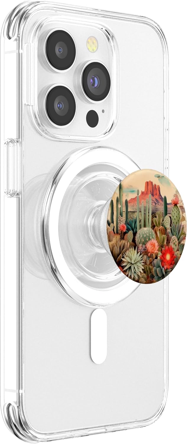 Western Desert Cactus Flower PopSockets PopGrip for MagSafe