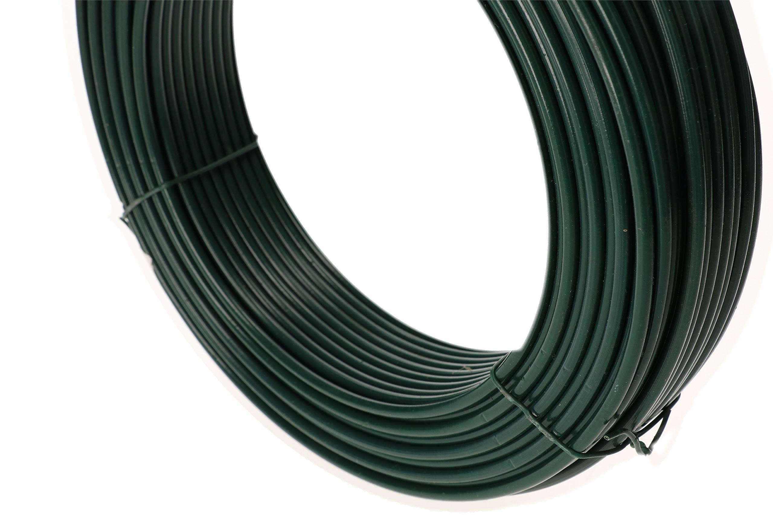 KOTARBAU® Rollo de alambre de acero plastificado con acabado en verde, Ø 3,60 mm - 100 m, Alambre de atar flexible para floristería o jardín, para plantas trepadoras y hortalizas, Bricolaje