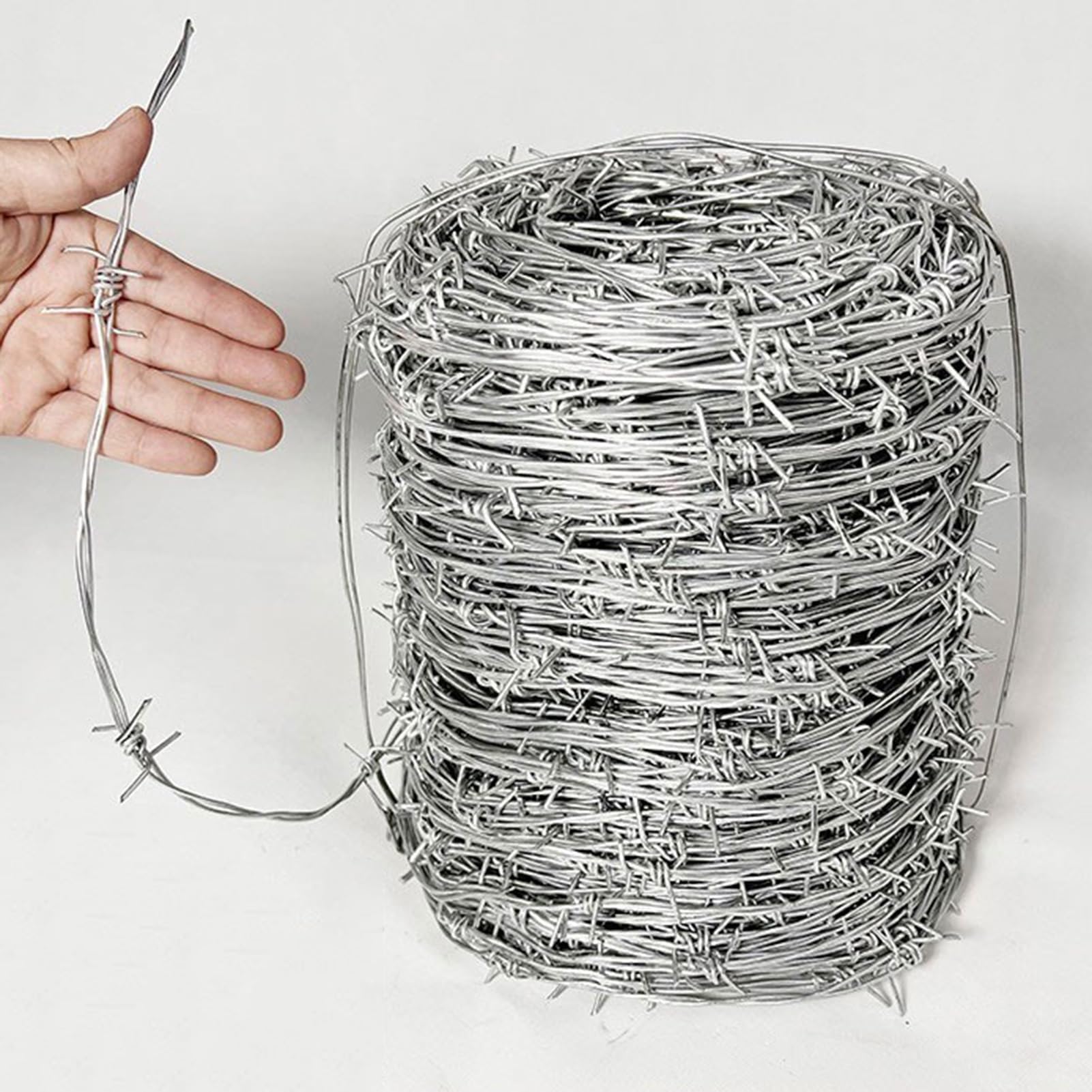 Alambre Espino Galvanizado Alambre de púas de 4 puntos, bobinas de alambre de púas antiescalada, alambre artesanal de púas fácil de doblar para cercas, artesanías de bate de béisbol residenciales