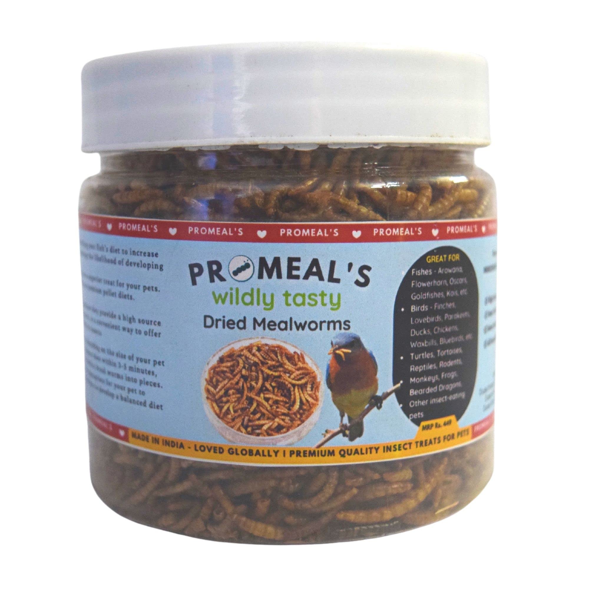 See full amazon price history chart for Pro-Meal Dried Mealworms - Hight Protien Treat Food For Aquarium Fishes Like Arowana, Flowerhorn And Birds, Reptiles, Monkeys And Other Pets (50Gm),All Life Stages, 1 Count Pro-Meal Dried Mealworms - Hight Protien Treat Food For Aquarium Fishes Like Arowana, Flowerhorn And Birds, Reptiles, Monkeys And Other Pets (50Gm),All Life Stages, 1 Count (B09G1FRP11) Amazon Price History, Amazon Price Tracker