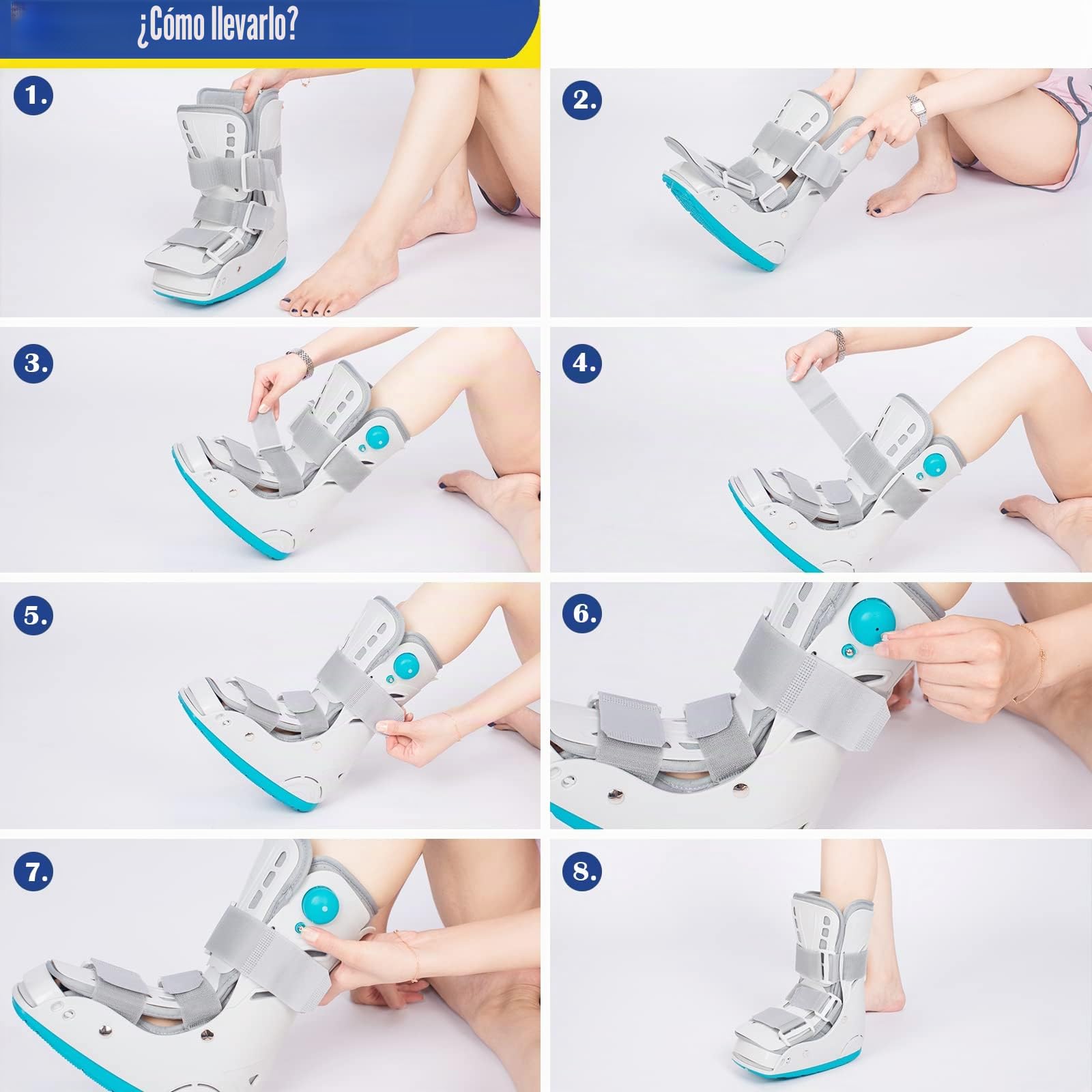 Zapato médico inflable para caminar, pie ortopédico, zapato para fracturas, zapato ultraligero para caminar para esguince de tobillo, fractura por estrés, pie roto o tendinitis aquílea (L)