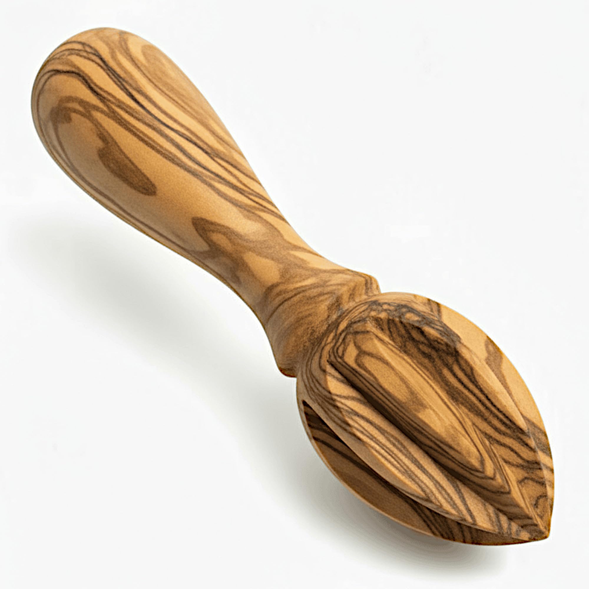 Exprimidor de limones de madera de olivo, hecho a mano, exprimidor de naranjas, manual aprox. 15 cm, práctico, sostenible e higiénico