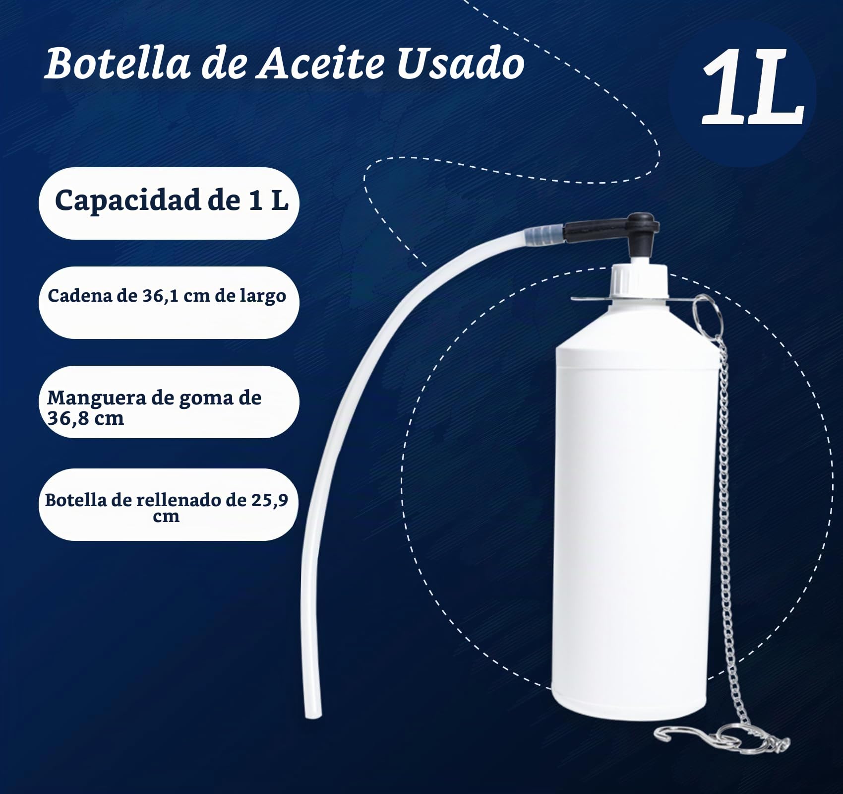3L Kit de Purga de Líquido de Frenos Manual con Botella Extractora de 1L, 4 Adaptadores de Cilindro Maestro para la Mayoría de los Vehículos