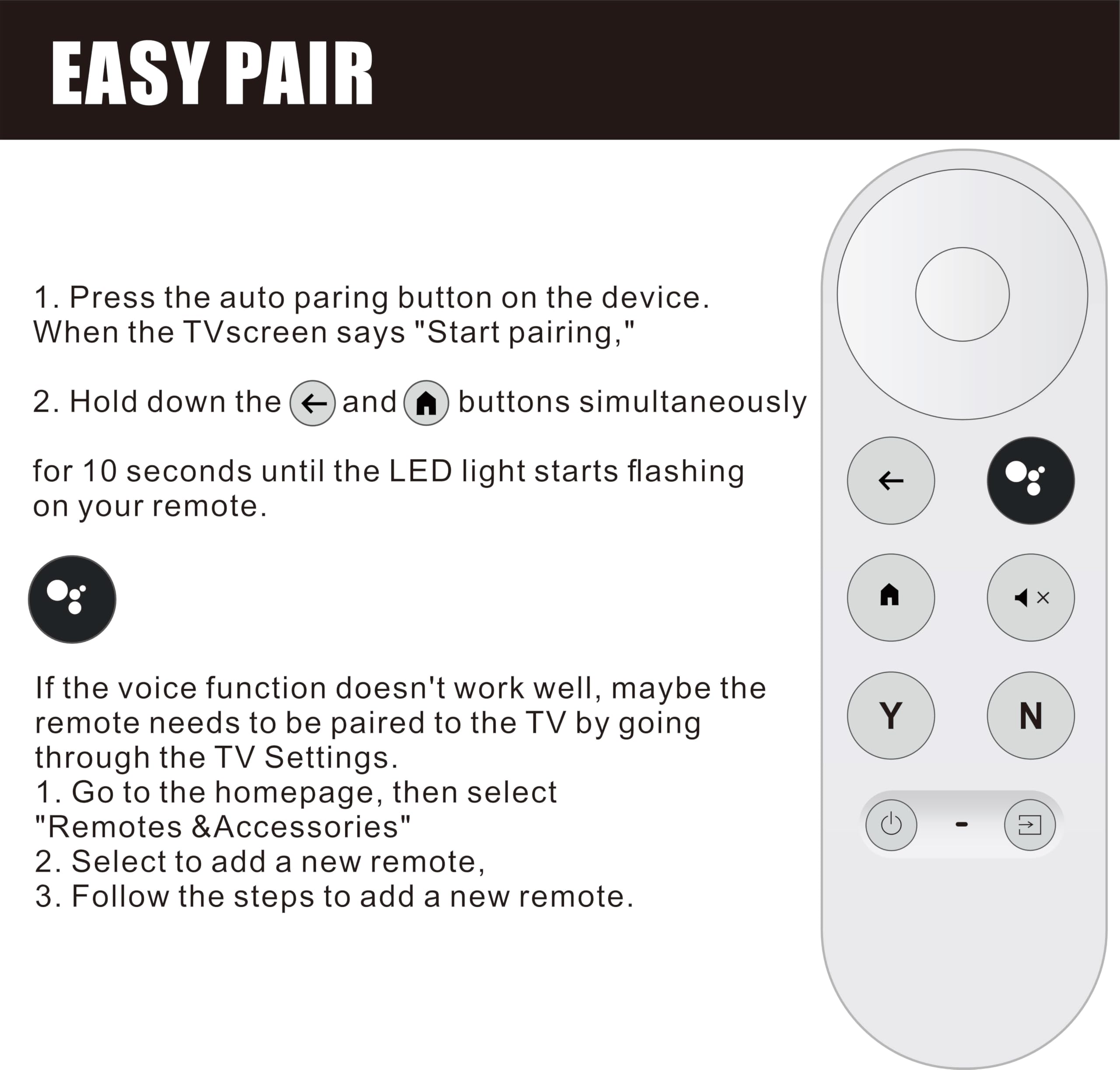 G9N9N Compatible for Google TV Streamer Chromecast Remote