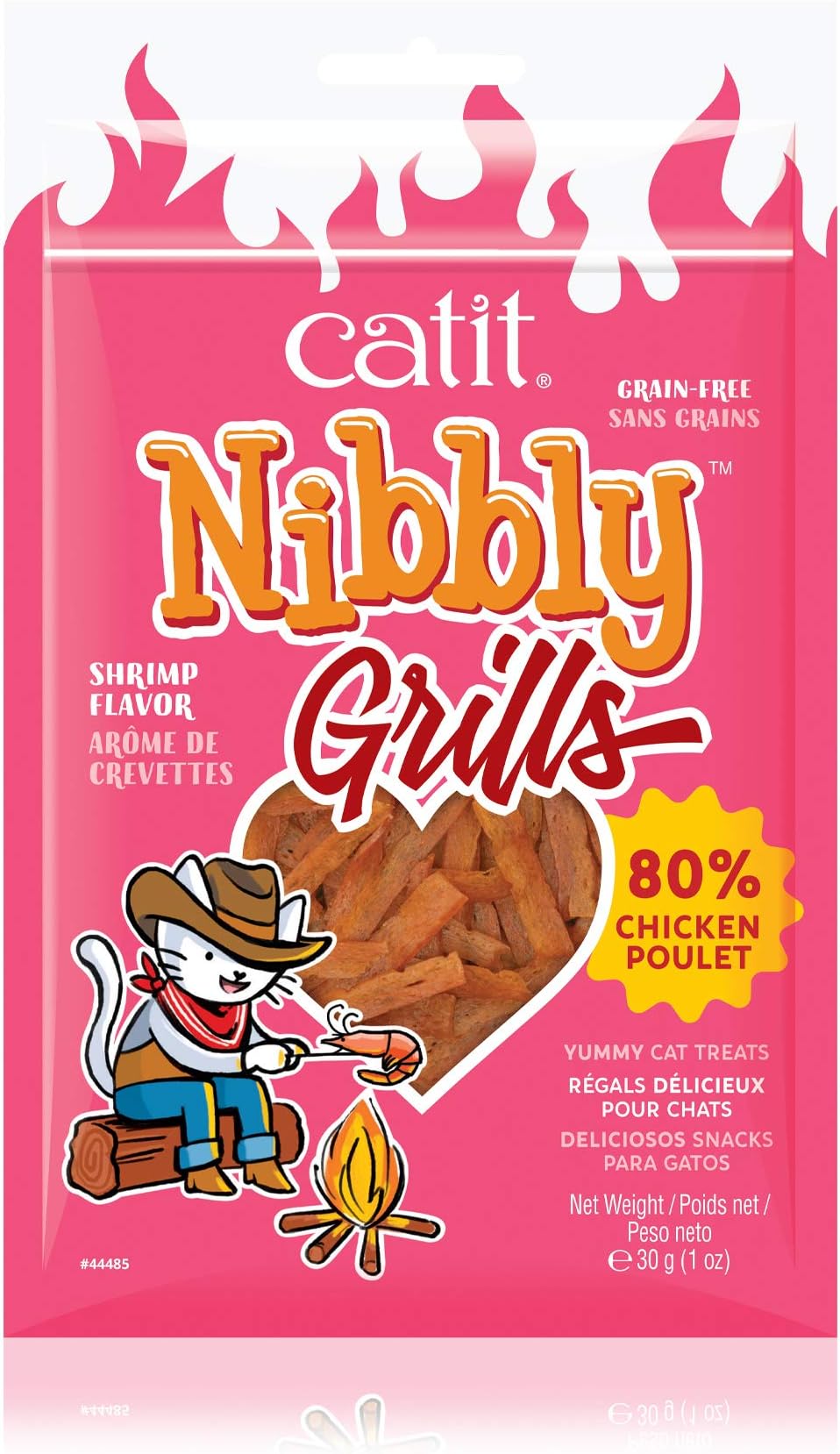 Catit Nibbly Grills Chicken Breast Fillet Shrimp Chew Strips 30g