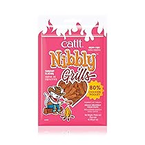 Catit Nibbly Grills – Strisce da masticare per gatti in filetto di pollo con gamberetti, 30 g