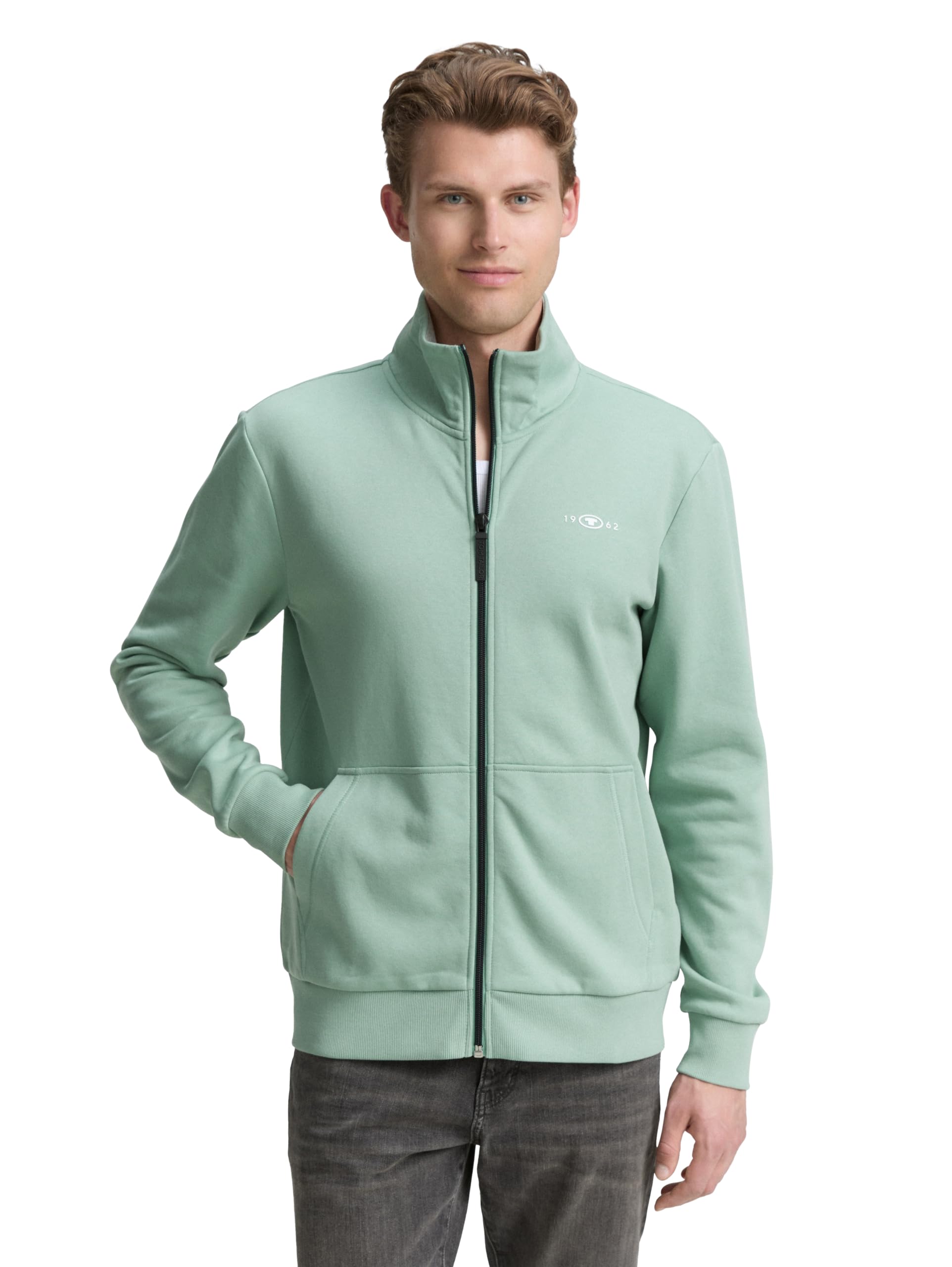 Tom Tailor Herren Sweatjacke mit Stehkragen