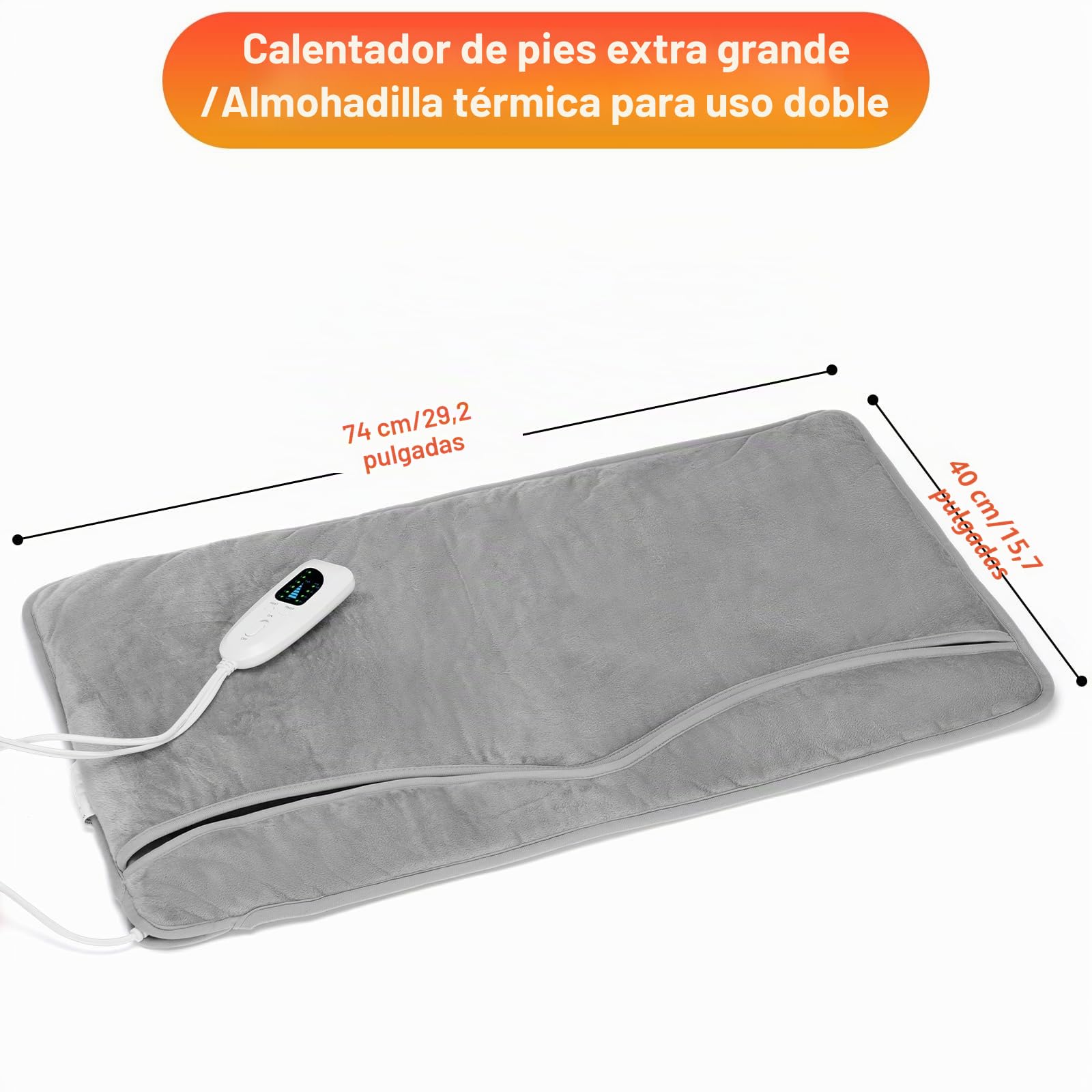 Anpress Calientapiés Eléctrico, Calentador de Pies Fríos para el Hogar y la Oficina, Calienta Pies Electrico, Terapia de Calor Relajante, Calentamiento Rápido Calienta Pies para Mujer Hombre, 74*40cm