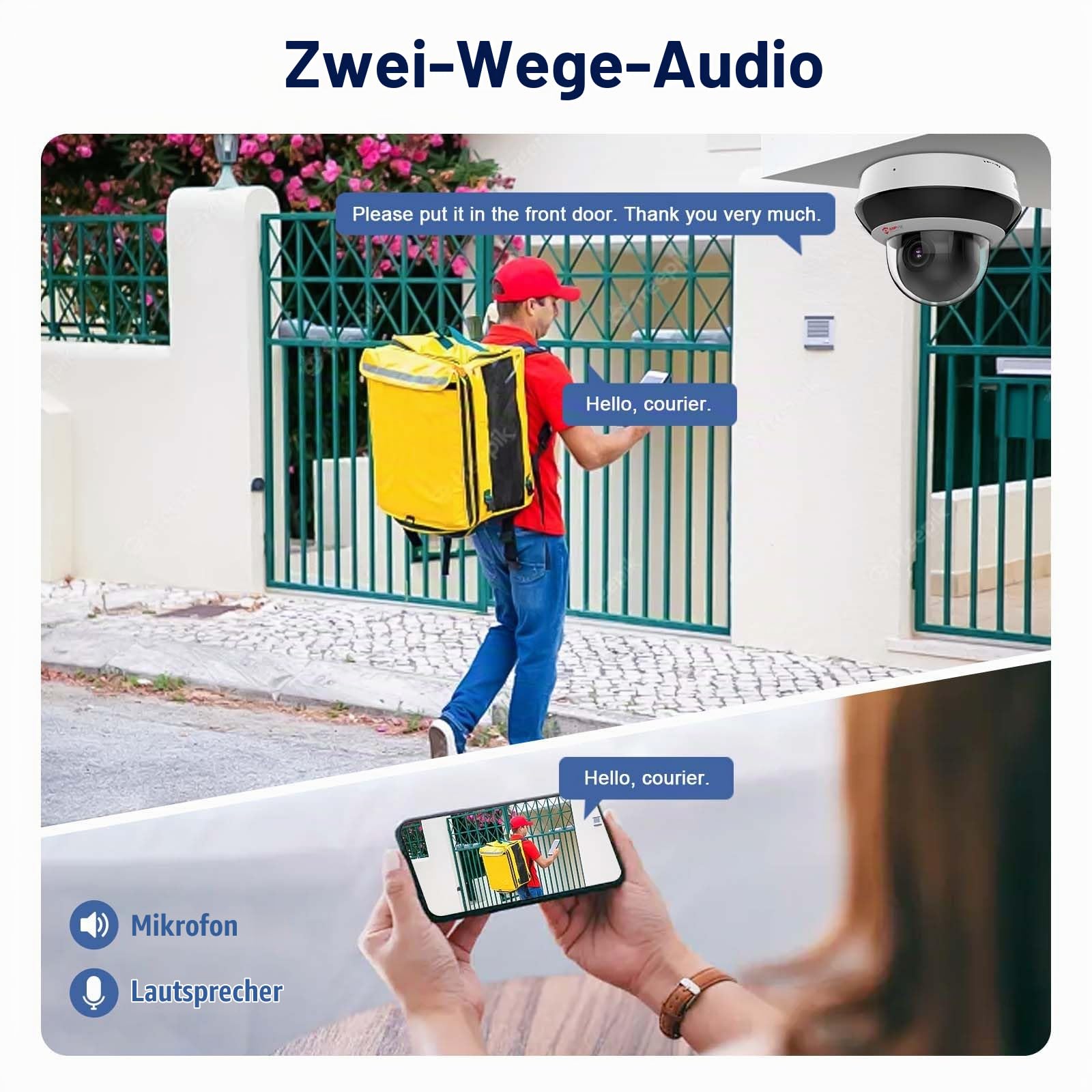 Anpviz 4MP PoE PTZ IP Kamera, Überwachungskamera Aussen | 4X Optischer Zoom, IR Nachtsicht, Personen/Autoerkennung, SD Kartensteckplatz, Mikrofon/Lautsprecher(Value Series)
