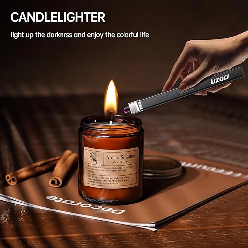 Miniatura 4 de Encendedor de velas encendedor eléctrico USB mejorado encendedor de arco eléctrico recargable con pantalla LED cuello flexible de 360 sin llama