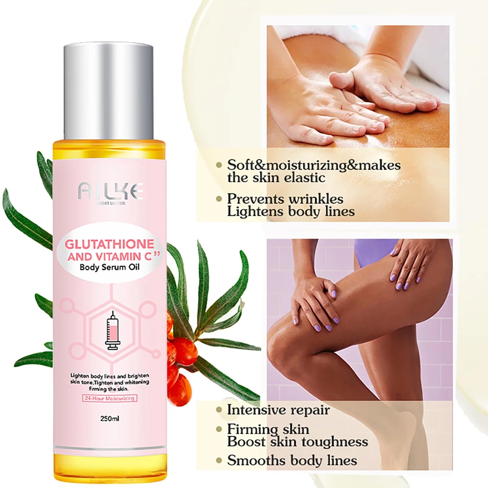 ailke glutathione and vitamin c Amazon.com : AILKE BOOST LUSTER Glutathione and Vitamin C Body Serum Oil,  Radiant Glow and Smooth Skin for Body & Hands & Leg, Daily Moisturizing For  All Skin Types, 8.45 fl oz (