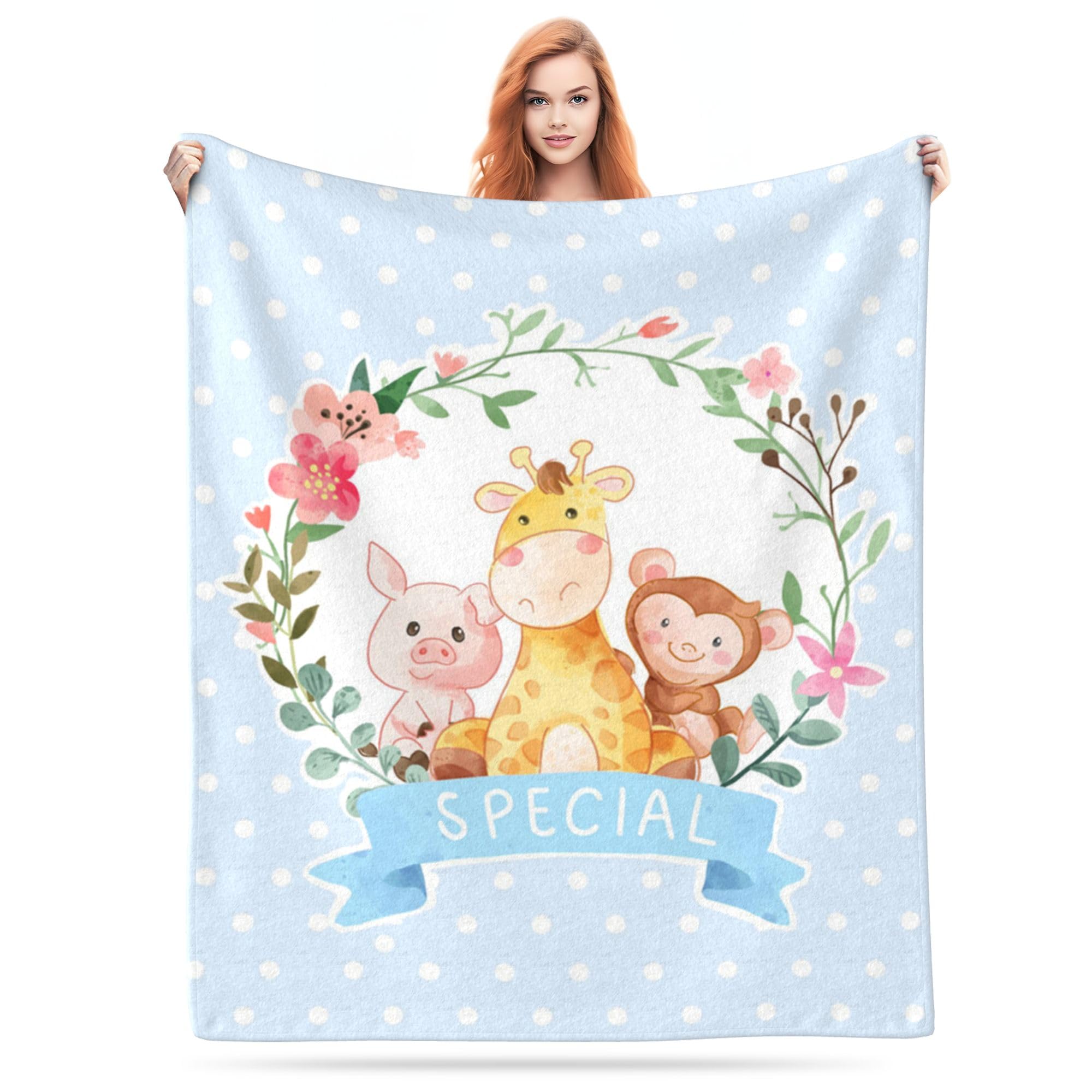 LMQJDZ Personalised Baby Blankets,Personalised Blanket for Kids Baby Adults Customised Name Blanket.Gifts for Baby Shower Birthday Easter Nursery Room Decor.