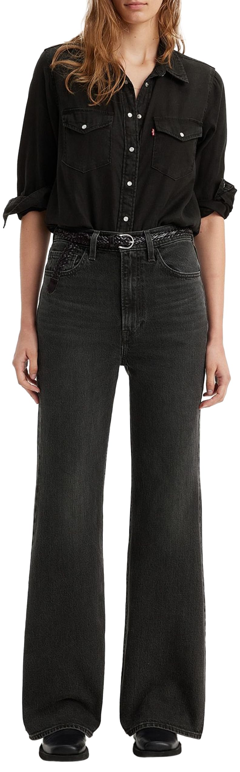 Levi's Women's Ribcage Bells Jeans, On The Town No Crack, 28W x 30L