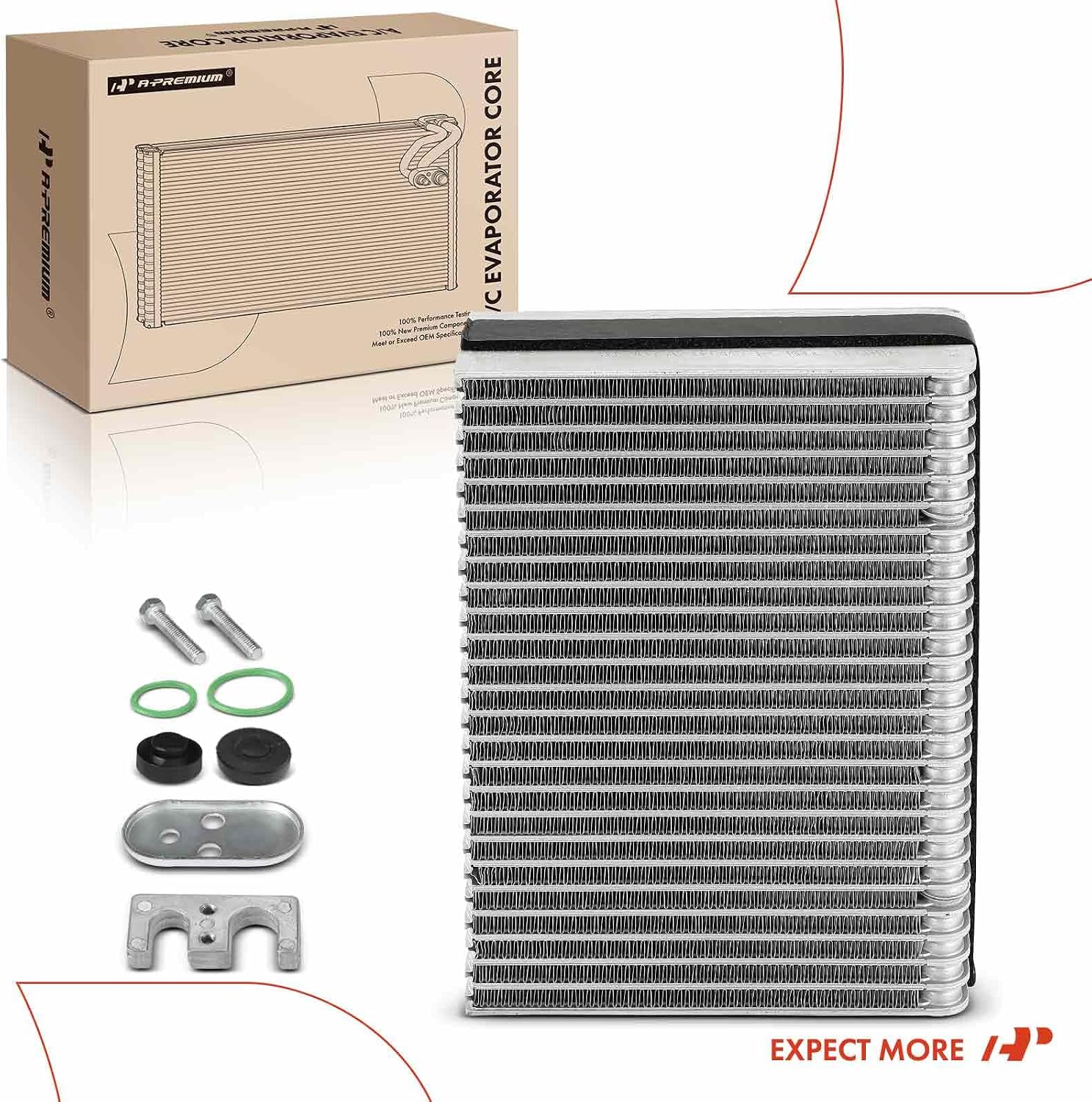 A-Premium AC Evaporator Core Compatible with Saab 9-5 1999-2009, with Pressing Plate