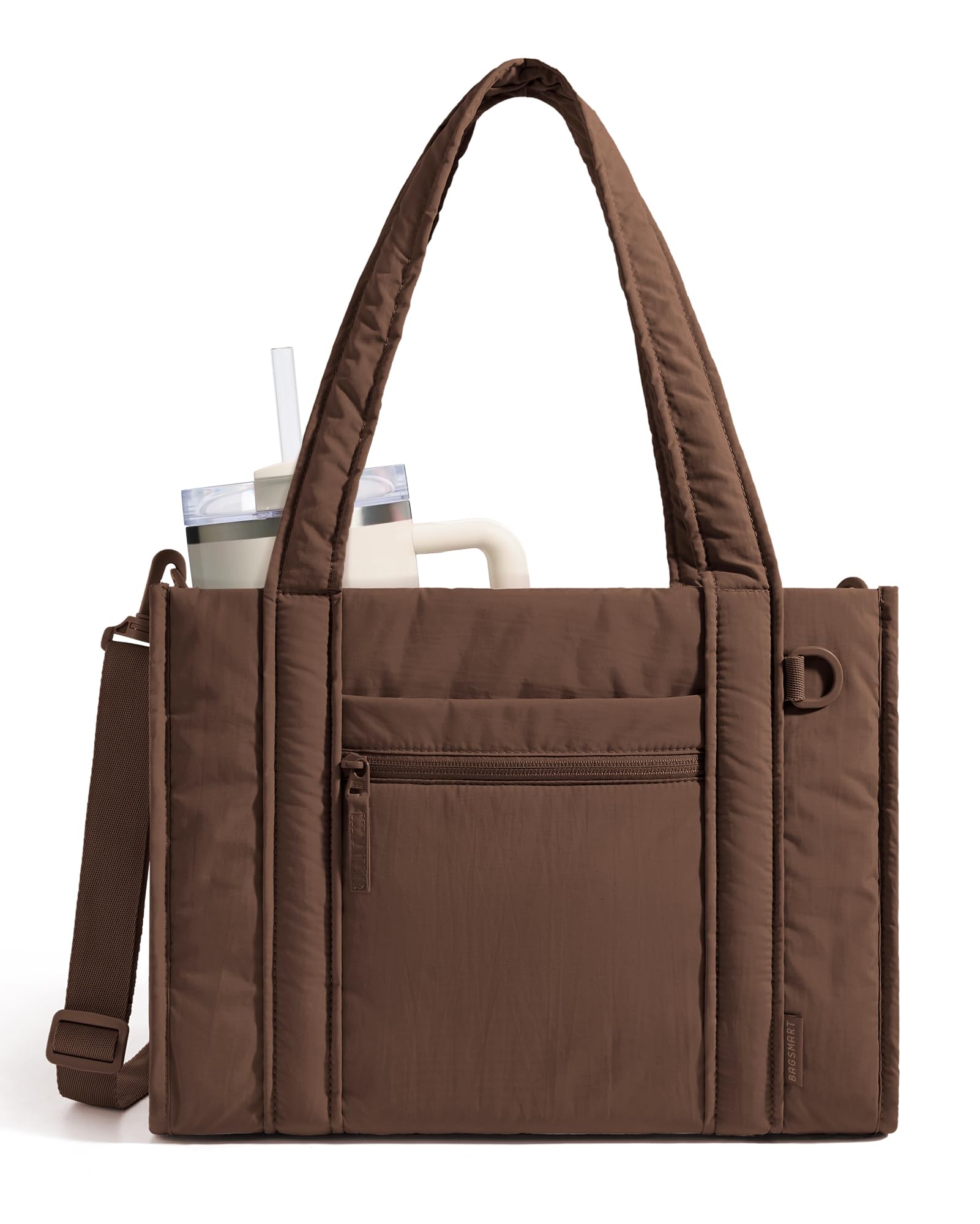 BAGSMART Boxy Tote Bag for Women Crossbody Bag with Zipper Crush Bow Purses for Travel Work College