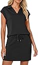 Casly Lamiit Womens Two Piece Skirt Sets Tennis Outfits Casual Cap Sleeve Lapel Shirt Summer Athletic Sport Short Skort Set