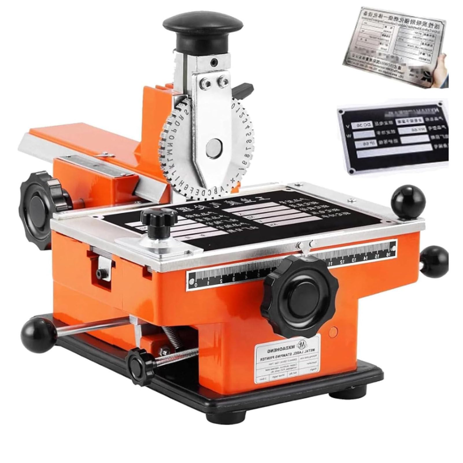 Maszyna do tłoczenia metalowych tabliczek znamionowych – półautomatyczna wytłaczarka do znakowania miedzi, aluminium, stali nierdzewnej, drewna, tworzyw sztucznych i kart PVC. 2.5mm