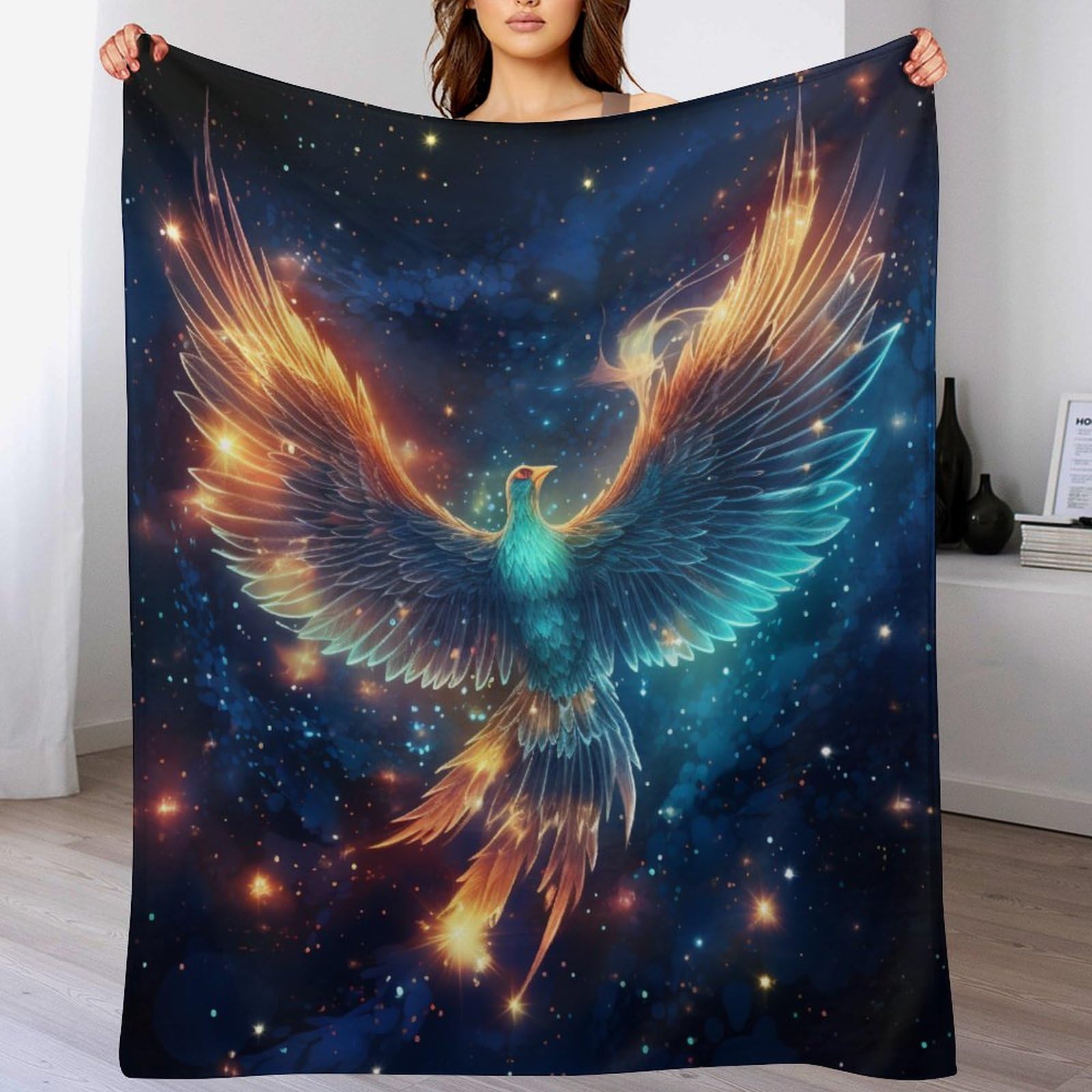 Manta de forro polar Phoenix de franela suave y cálida para sofá de 100x130 cm