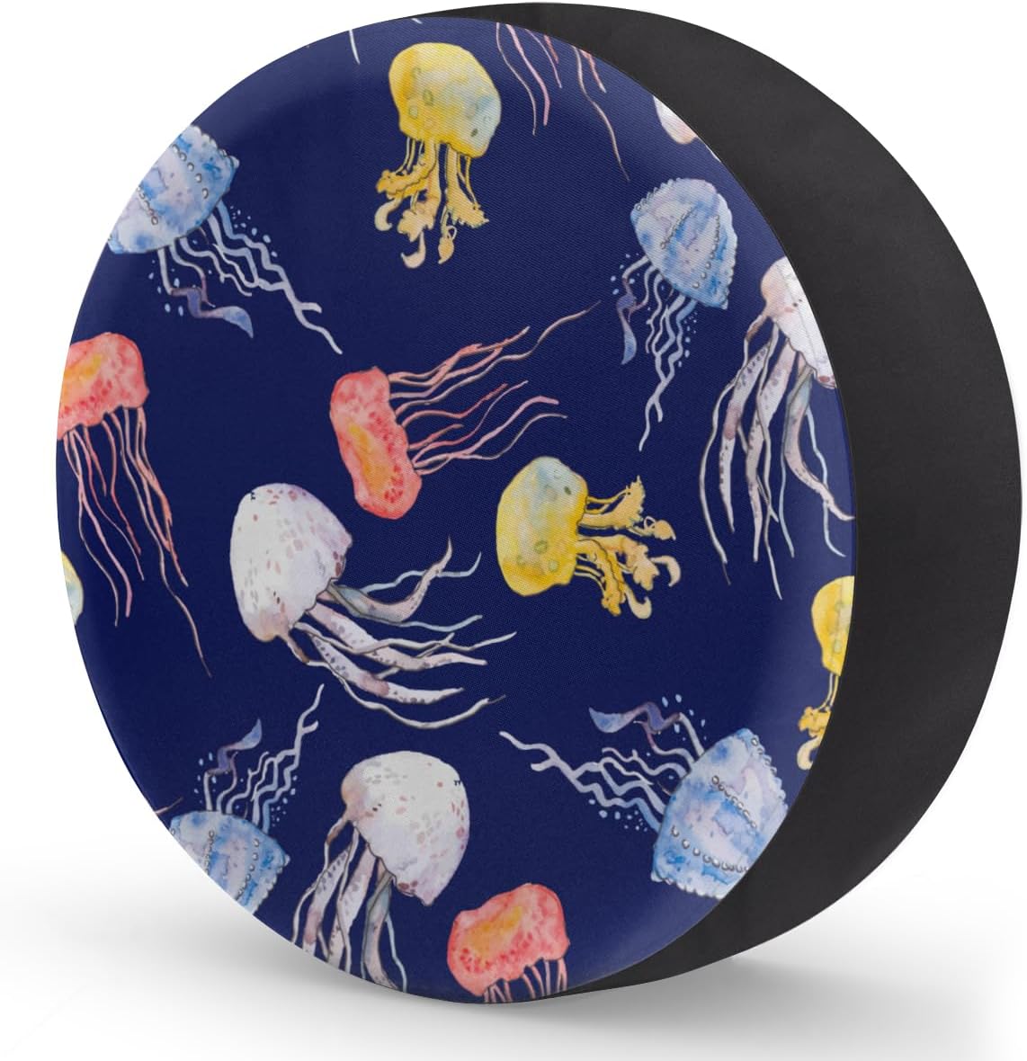 Colored Jellyfish Tire Covers Portable Spare Tire Cover Soft Durable Waterproof Dustproof 3 Sizes 14 15 16 Inches for Car Truck SUV Trailer Camper