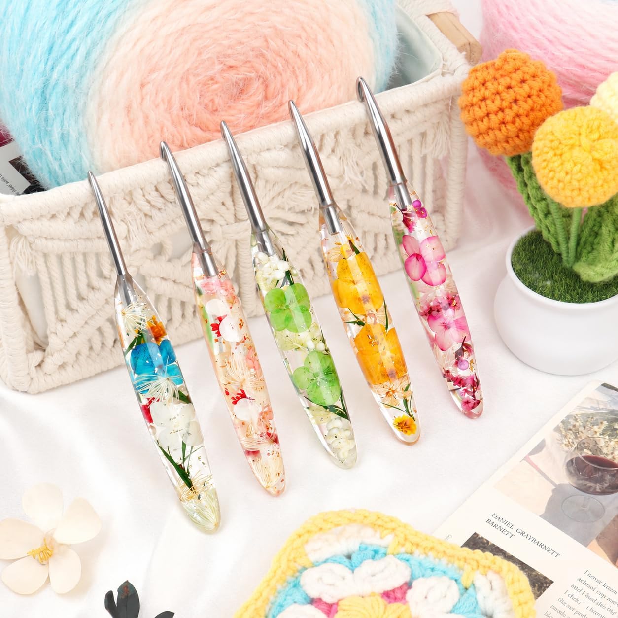 Reessy Crochet Hook Set, 5 Pcs Ergonomic Crochet Hooks, 4/5/5.5/6/6.5mm