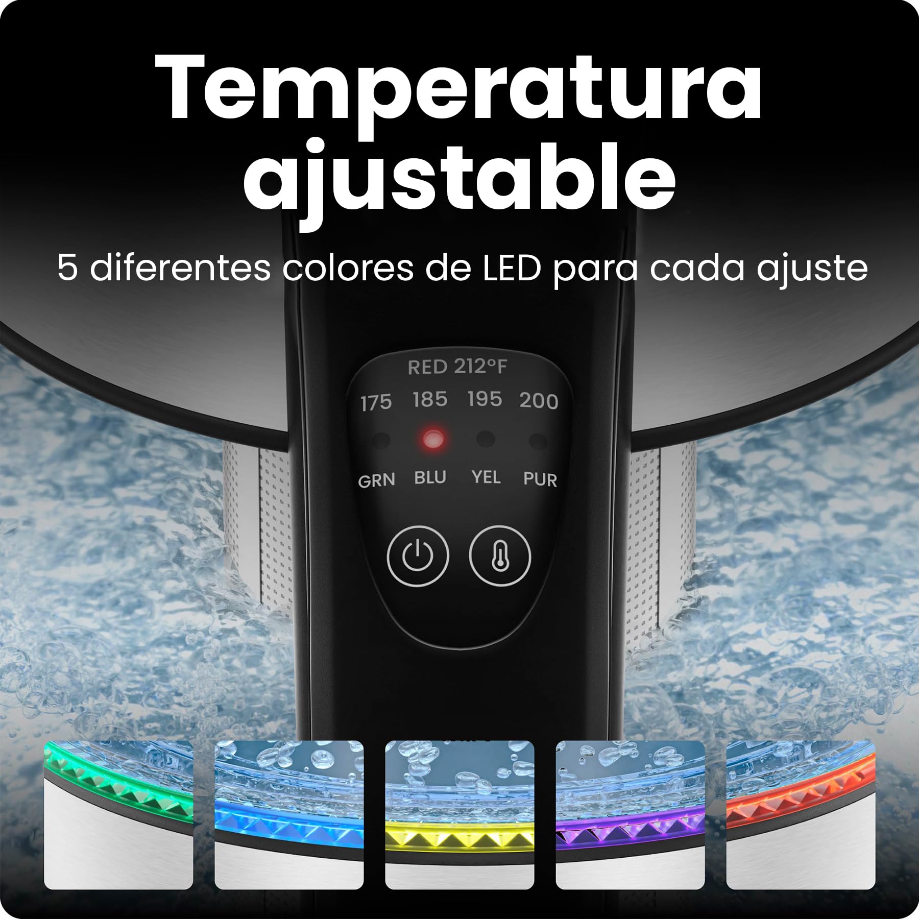 Chefman Electric Kettle with Temperature Control, 5 Presets LED Indicator Lights, Removable Tea Infuser, Glass Tea Kettle & Hot Water Boiler, 360° Swivel Base, BPA Free, Stainless Steel, 1.8 Liters: 1.8L - Stainless Steel - Tea Infuser - Temperature Control