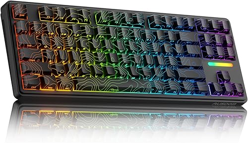 AUSDOM Teclado mecánico inalámbrico para juegos Batería de 10000mAh Tri-Mode 2.4GBT5.3USB-C Teclado personalizado intercambiable en caliente con