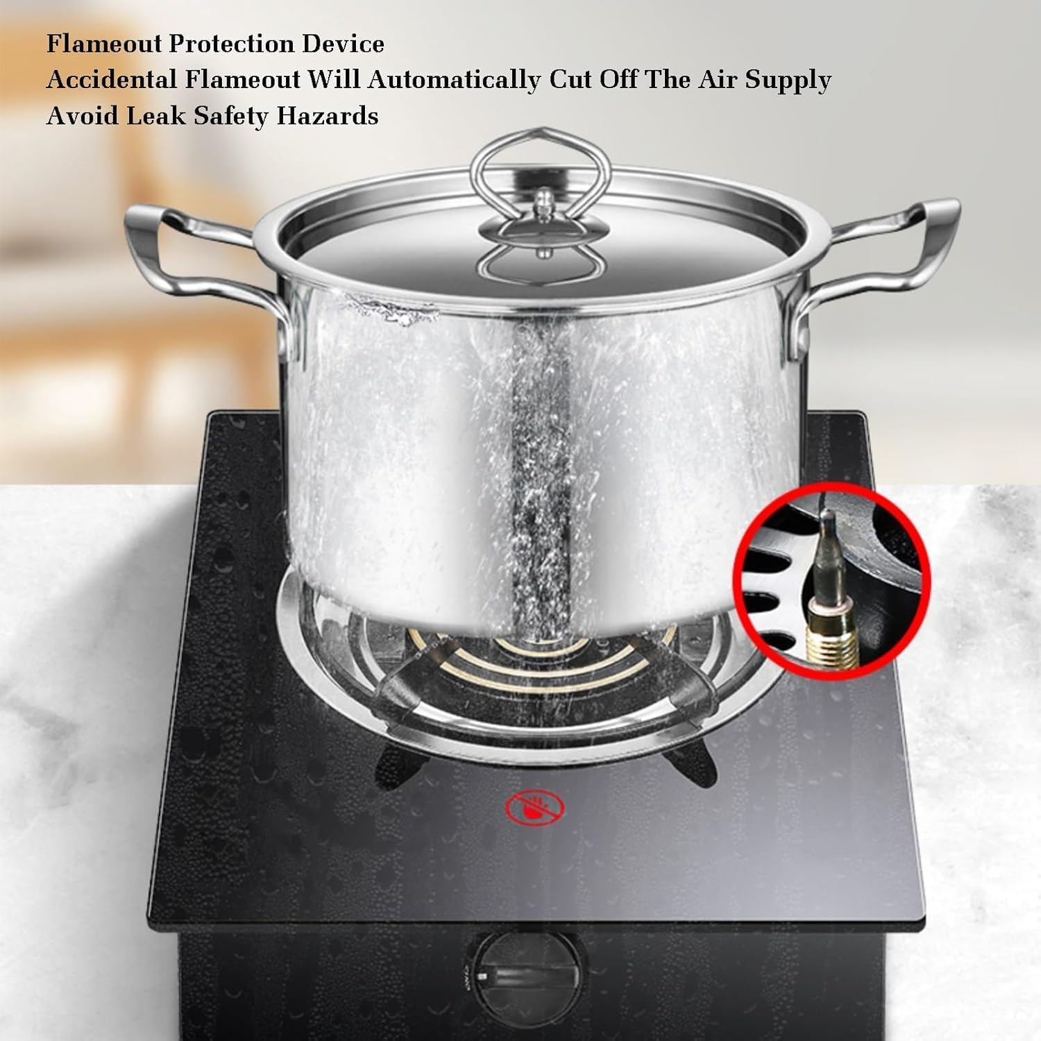 Commercial Gas Stock Pot Range,Glass Nine-burner Single Stove [tube + Clamp],for Seafood Boil,Home Brewing(LPG)