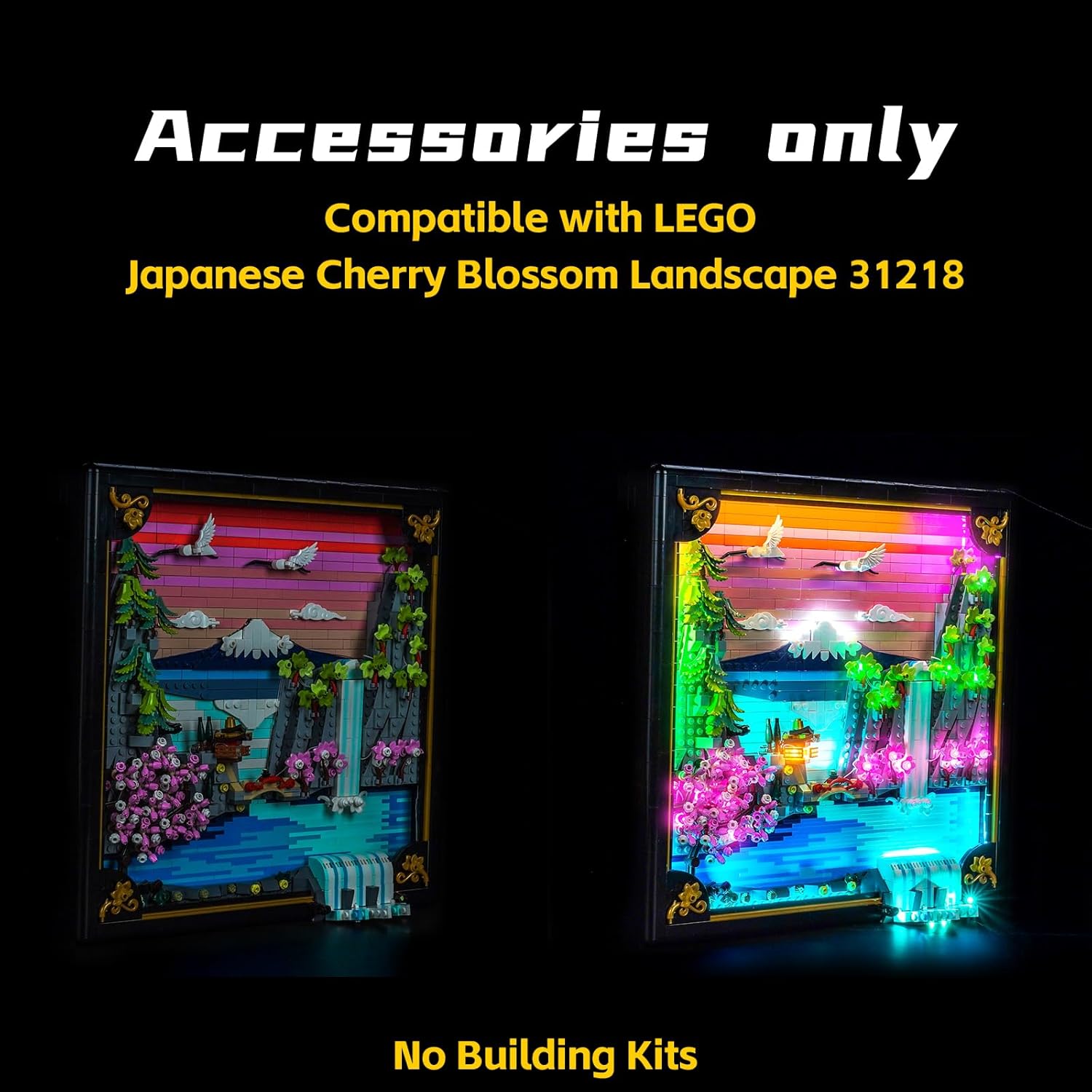 BrickBling Light Compatible with Lego Japanese Cherry Blossom Landscape, LED Lighting Compatible with Lego 31218, Wall Art Decorative Light - Excluding Model (Classic Version Light)