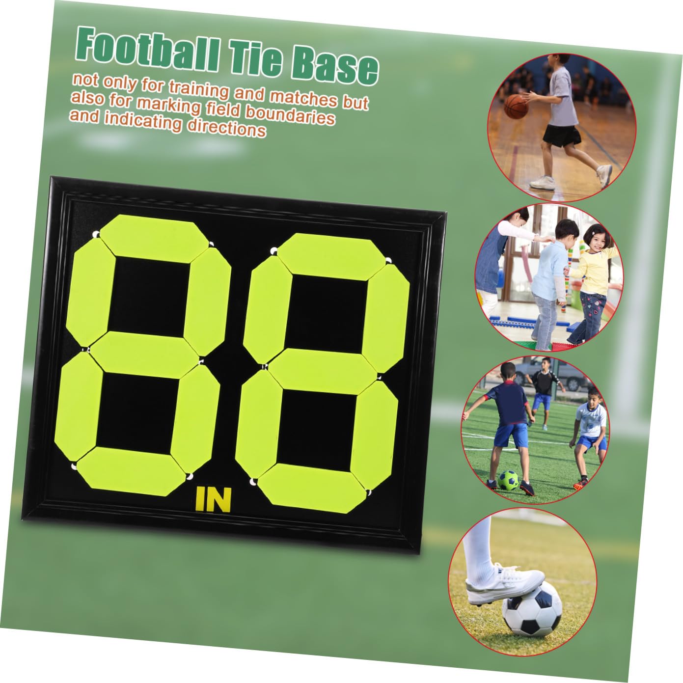 UKCOCO Tabellone Segnapunti Calcio per Sostituzioni Manuali Numero PP Nero, Accessorio Giudice di Gara per Tenere Punteggio e Giocatori