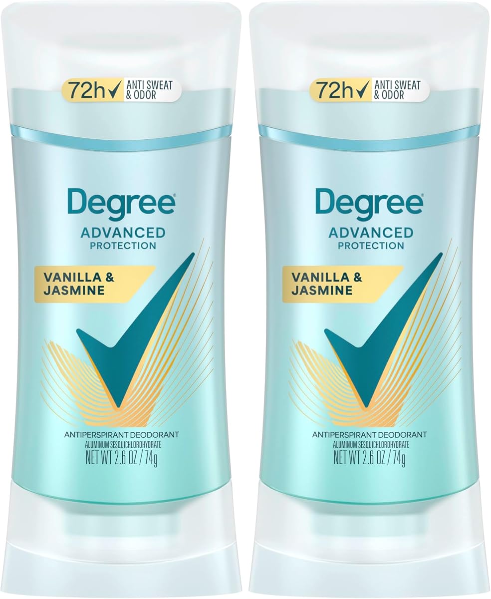 Advanced Protection Antiperspirant Deodorant Vanilla & Jasmine for 72-Hour Sweat & Odor Control for Women, with Body Heat Activated Technology, 2.6 oz (Pack of 2)