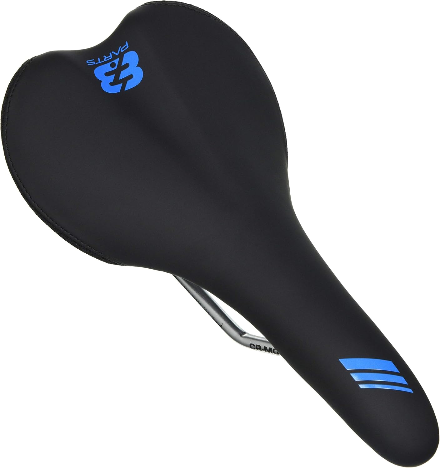 PARTS 83 Unisex Adult's Saddle with Crocodile Rails Black/Blue, Black / Blue